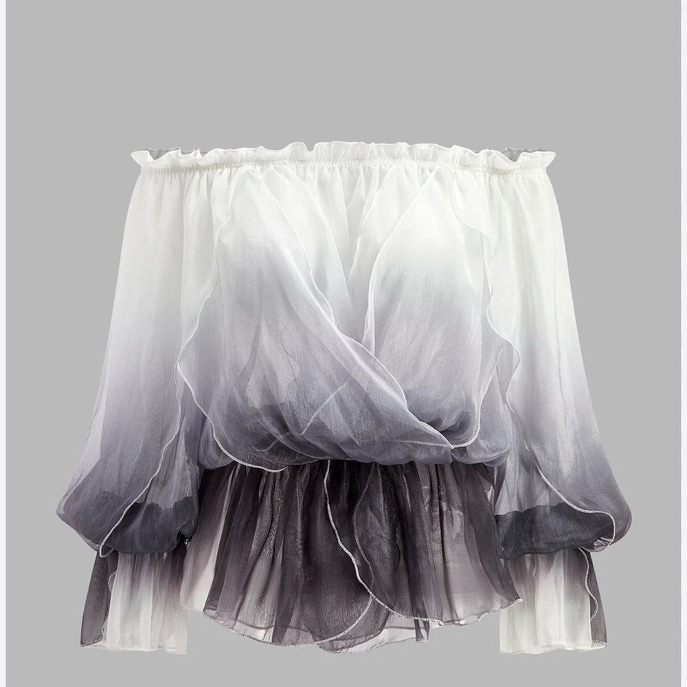 Commence Chic Off-Shoulder Ombre Blouse